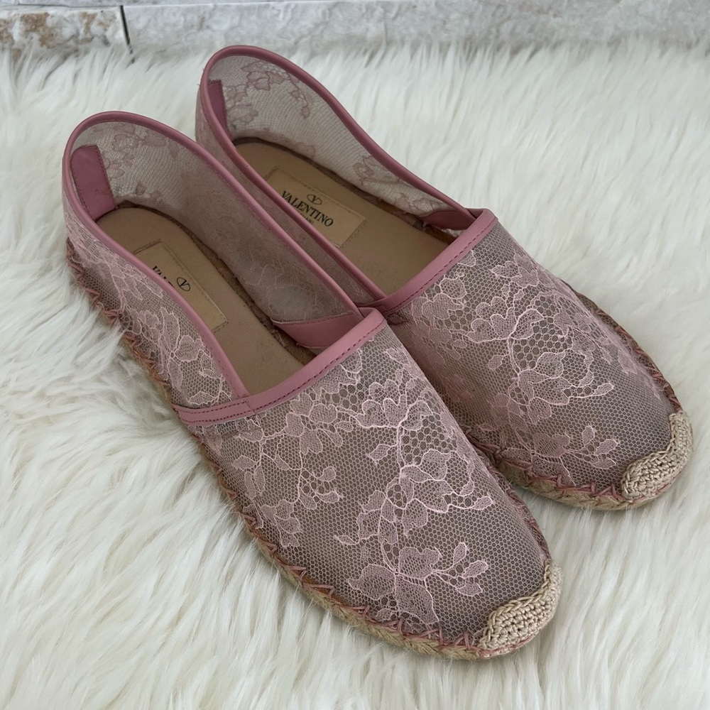 Valentino Mesh Pink Espadrilles SZ 37